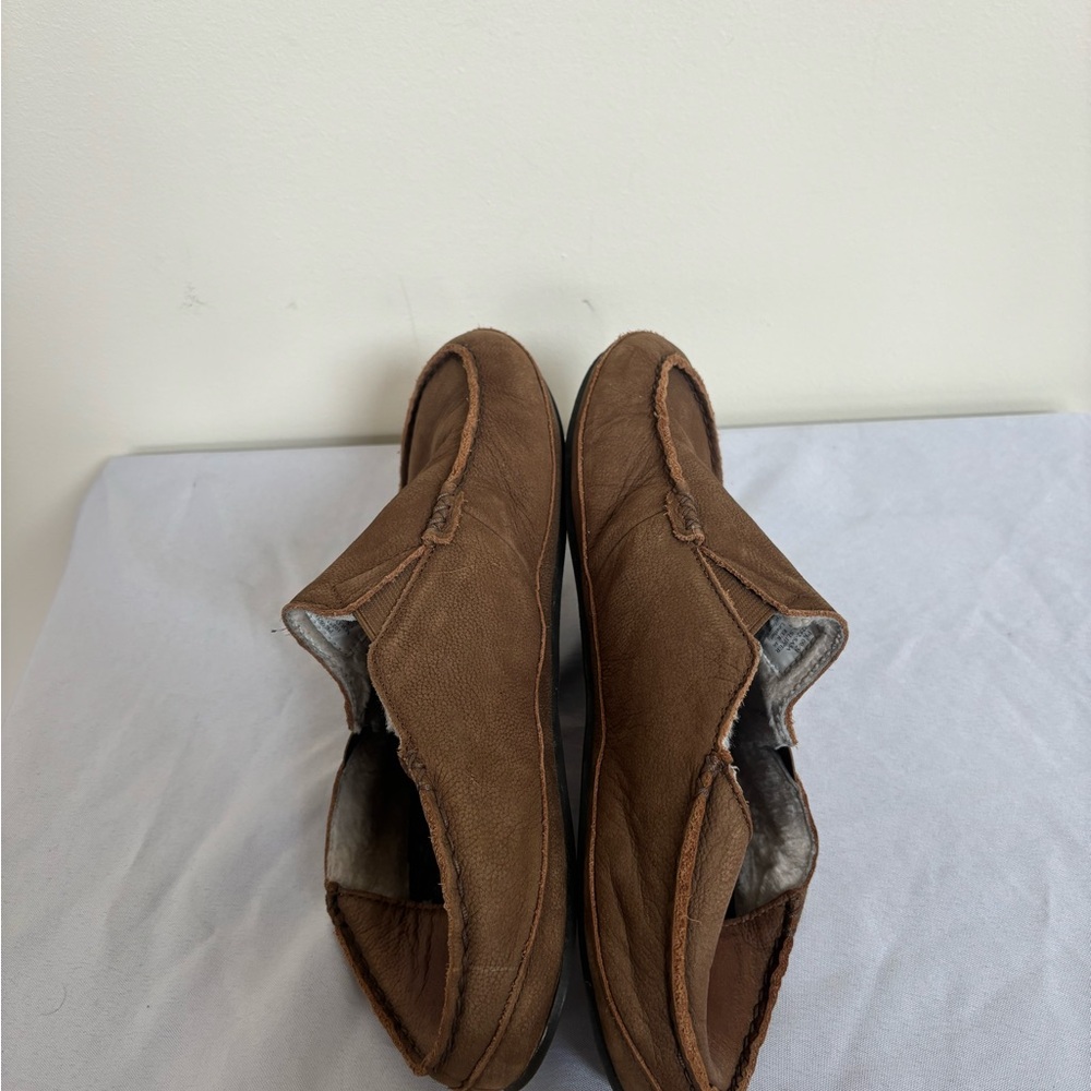 Olukai Moloa Slippers Olukai Moloa Slippers Mens size 13 Brown Leather Sheepskin - Picture 5 of 10